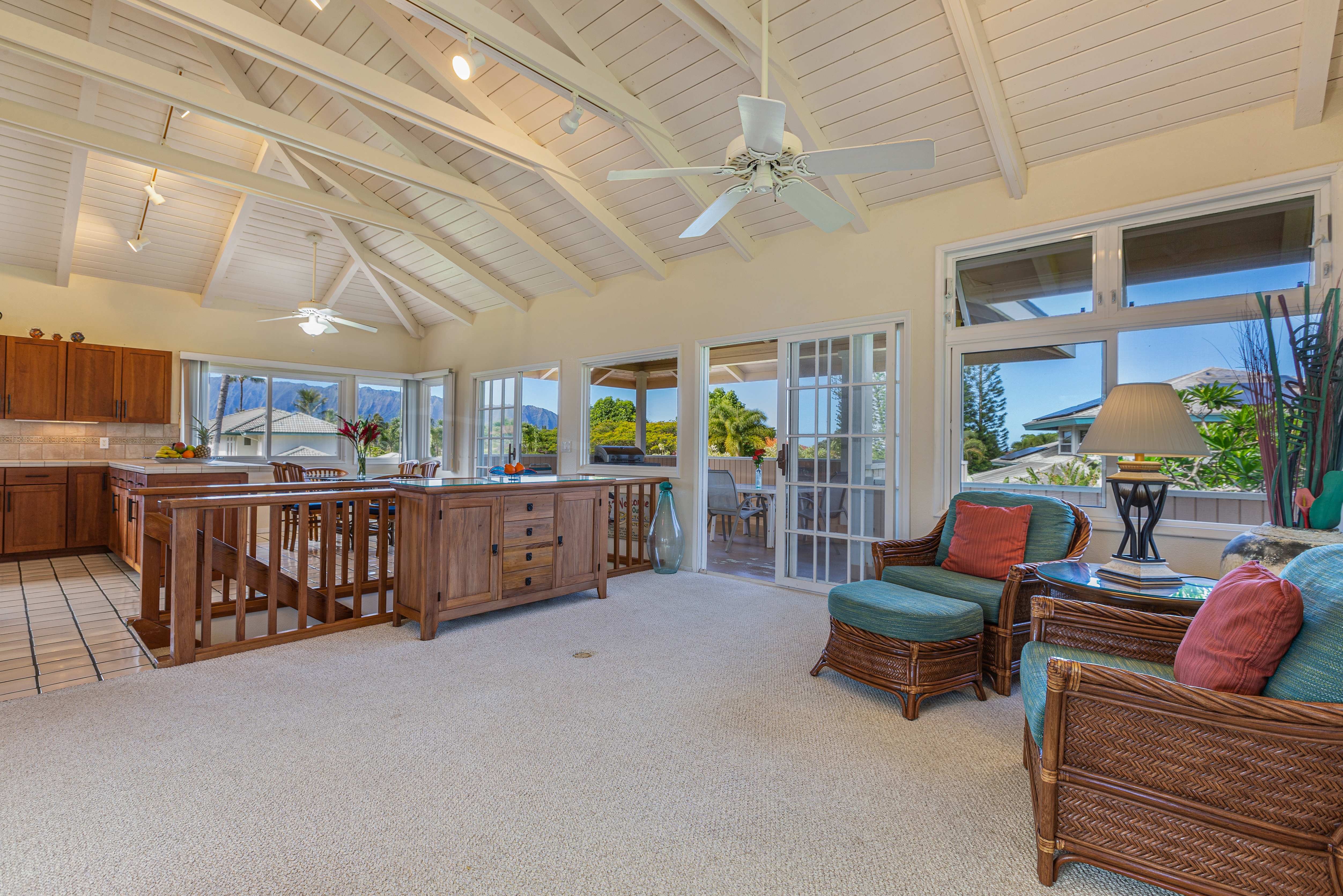 princeville-vacations- sunset open living room-24